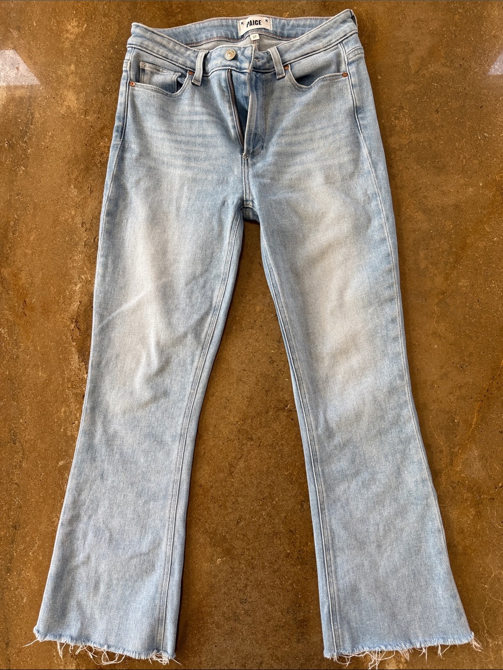Paige Light Wash Cropped Jeans